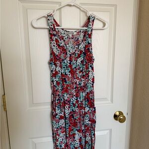 Forever 21 Floral Sleeveless Dress - Red, Blue, White